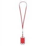 2-In-1 Charging Cable Lanyard With Phone Holder & Wallet - Red