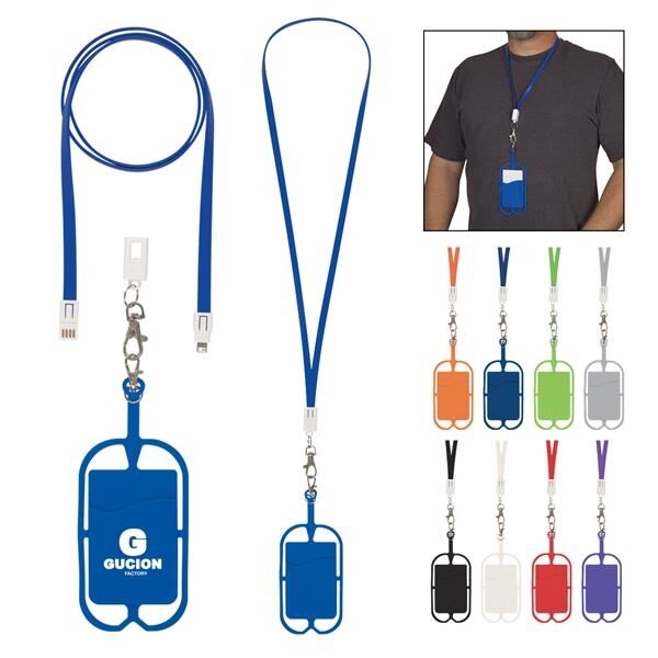 Main Product Image for 2-In-1 Charging Cable Lanyard With Phone Holder & Wallet