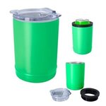 2-In-1 Copper Insulated Beverage Holder And Tumbler - Laser - Lime
