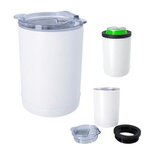 2-In-1 Copper Insulated Beverage Holder And Tumbler - Laser - White
