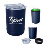2-In-1 Copper Insulated Beverage Holder And Tumbler - Navy Blue