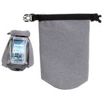 2-Liter Waterproof Gear Bag with Touch-Thru Phone Pocket - Medium Gray