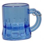 2 oz. Blue Beer Mug Medallion with J-Hook - Clear Blue