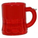 2 oz. Red Beer Mug Medallion with J-Hook - Clear Red