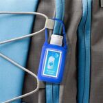 2 oz. Silicone Travel Sleeve Keychain Holder w/Hand Sanitize - Blue