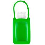 2 oz. Silicone Travel Sleeve Keychain Holder w/Hand Sanitize - Lime Green
