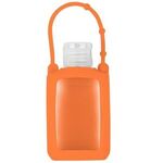 2 oz. Silicone Travel Sleeve Keychain Holder w/Hand Sanitize - Orange