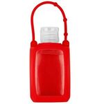 2 oz. Silicone Travel Sleeve Keychain Holder w/Hand Sanitize - Red