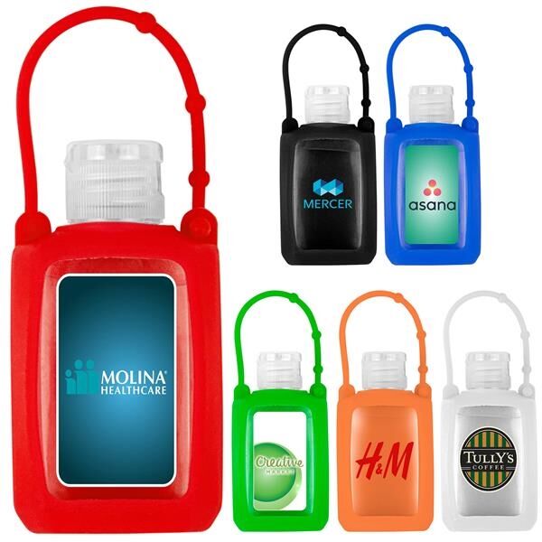 Main Product Image for 2 oz. Silicone Travel Sleeve Keychain Holder w/Hand Sanitize
