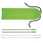 2-Pack Stainless Steel Straw Kit - Lime