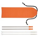 2-Pack Stainless Steel Straw Kit - Orange