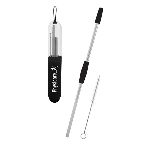 Main Product Image for Custom Printed 2-Piece Stainless Steel Straw Kit