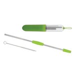 2-Piece Stainless Steel Straw Kit - Lime