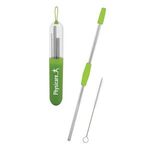 2-Piece Stainless Steel Straw Kit - Lime