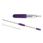 2-Piece Stainless Steel Straw Kit - Purple