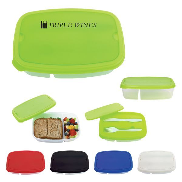 Main Product Image for Custom Printed 2-Section Lunch Container