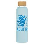 Lucerne-20 oz. Frosted Borosilicate Glass Bottle W/ Bamboo Lid