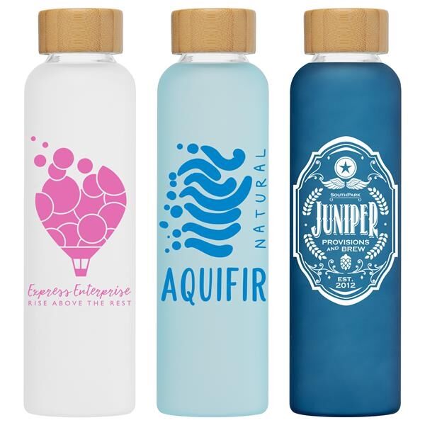 Main Product Image for Custom Imprinted Lucerne Frosted Borosilicate Glass Bottle 20 oz