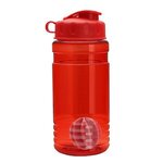20 oz. Groove Shaker Bottle - Flip Lid - Transparent Red
