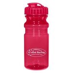 20 Oz. Poly-Clear™ Fitness Bottle With Super Sipper Lid - Translucent Red