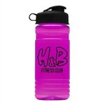 20 Oz. Recycled PETE Bottle With Flip Top Lid - Transparent Fuchsia