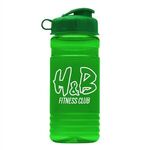 20 Oz. Recycled PETE Bottle With Flip Top Lid - Transparent Green