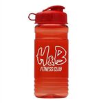 20 Oz. Recycled PETE Bottle With Flip Top Lid - Transparent Red