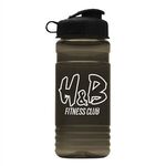 20 Oz. Recycled PETE Bottle With Flip Top Lid - Transparent Smoke