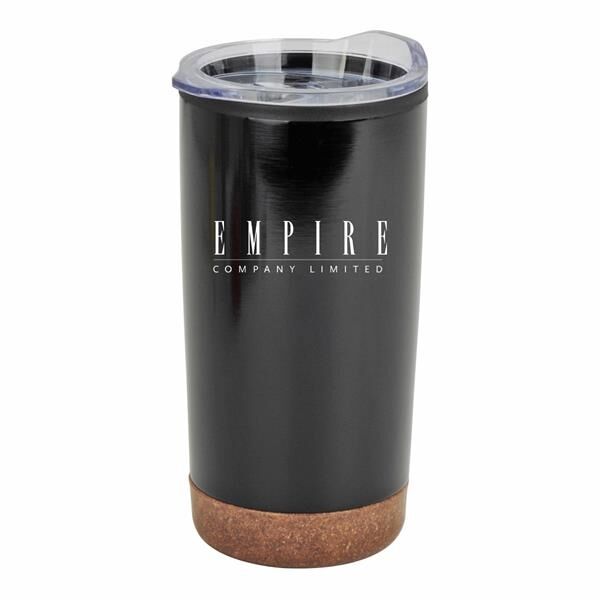 Main Product Image for 20 oz. Stainless Steel PP Cork Base Tumbler with Clear Lid