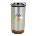 20 oz. Stainless Steel PP Cork Base Tumbler with Clear Lid