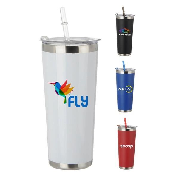 Main Product Image for 20 oz. Stainless Steel Tumbler with Straw