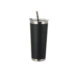 20 oz. Stainless Steel Tumbler with Straw -  
