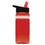 20 oz. Tritan Stripe - Flip Straw Lid - Digital - Transparent Red