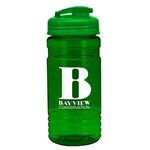 20 oz. UpCycle rPET Bottle USA Flip Top Lid - Transparent Green