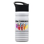 20 oz. UpCycle rPET Bottle With Pop Up Sip Lid - Digital - Eco White