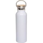 20 oz. Vacuum Bottle With Bamboo Lid - Glossy White