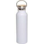 20 oz. Vacuum Bottle With Bamboo Lid - Glossy White