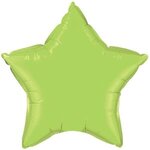 20" Star 2-Color Spot Print Microfoil Balloon - Lime Green