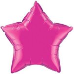 20" Star 2-Color Spot Print Microfoil Balloon - Magenta Pink