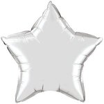 20" Star 2-Color Spot Print Microfoil Balloon - Silver