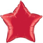20" Star 3-Color Spot Print Microfoil Balloon - Ruby Red