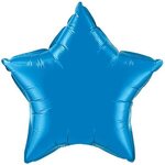20" Star 3-Color Spot Print Microfoil Balloon - Teal Blue