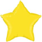 20" Star 3-Color Spot Print Microfoil Balloon - Yellow