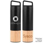 20oz. Bamboo-Wrapped Insulated Water Bottle with Handle