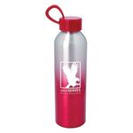 21 Oz. Aluminum Chroma Bottle - Silver With Red