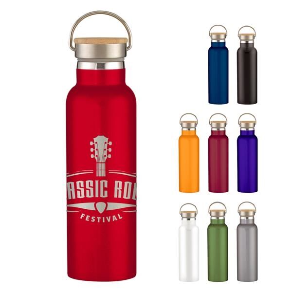 Main Product Image for 21 Oz. Full Laser Tipton Stainless Steel Bottle With Bamboo lid