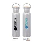 Buy 21 Oz. Shiny Tipton Stainless Steel Bottle With Bamboo Lid