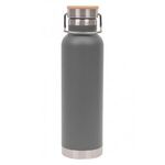 22 oz Double Wall Stainless Steel Bottle w/Bamboo Lid -  