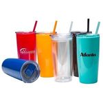 22 oz. Captiva Plastic Double Wall Tumbler - Orange