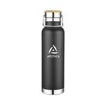 22 Oz. Double Wall Vacuum Bottle with Bamboo Lid - Black